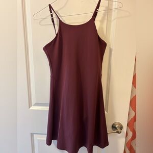 Girlfriend Collective Juliette Strappy Romper Dress Burgundy Women's Size Medium